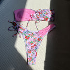 Floral Color Matching Lace Tube Top Simple Sexy Swimsuit Bikini Bikini Bella Mia