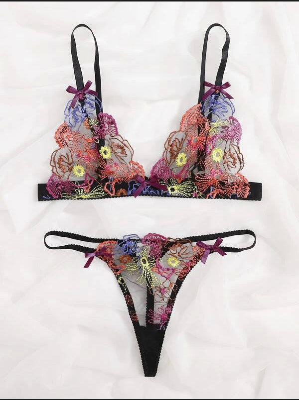 Sexy Lingerie Sexy Lace Translucent Three-Point Bikini Set Bella Mia