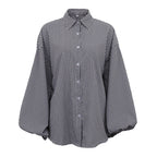 Women Autumn Winter Long Sleeved Plaid Shirt Office Top Shirt Women Bella Mia