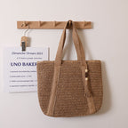 Women Solid Color Woven Bag Large Capacity Shoulder Straw Bag Vacation Beach Bag Women Bag Bella Mia