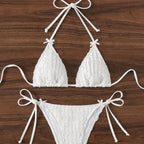 Solid Color Split Swimsuit Bikini Backless Swimsuit Sexy Wind Strap Design Three Point Bella Mia