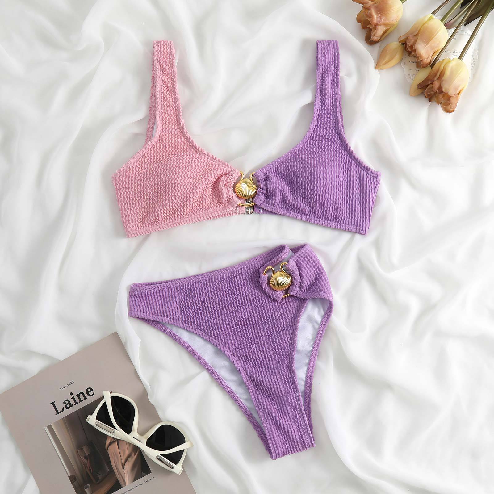 Contrast Color Bikini Bikini Swimsuit Women Shell Sexy Split Swimsuit Bella Mia