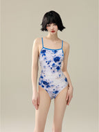 Racing Swimsuit Women Spring Swimming Pool Printed One Piece Swimsuit Nylon High Elastic Bikini Bella Mia