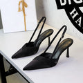 French Satin Ribbon Pointed Toe Ankle Strap Buckle Sexy Party Women Shoes Stiletto High Heel Shoes Women Shoes
