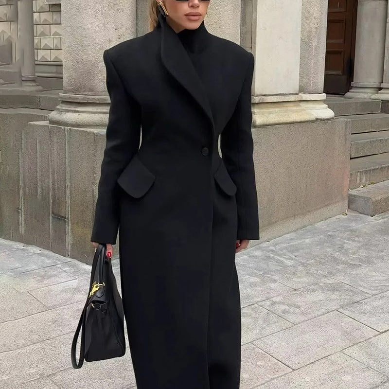 Korean Elegant British Long Cut Coat Women Spring Woolen Coat Bella Mia
