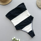 One Piece Swimsuit Women Bikini Lady Sexy Striped Swimwear Bikini Bella Mia