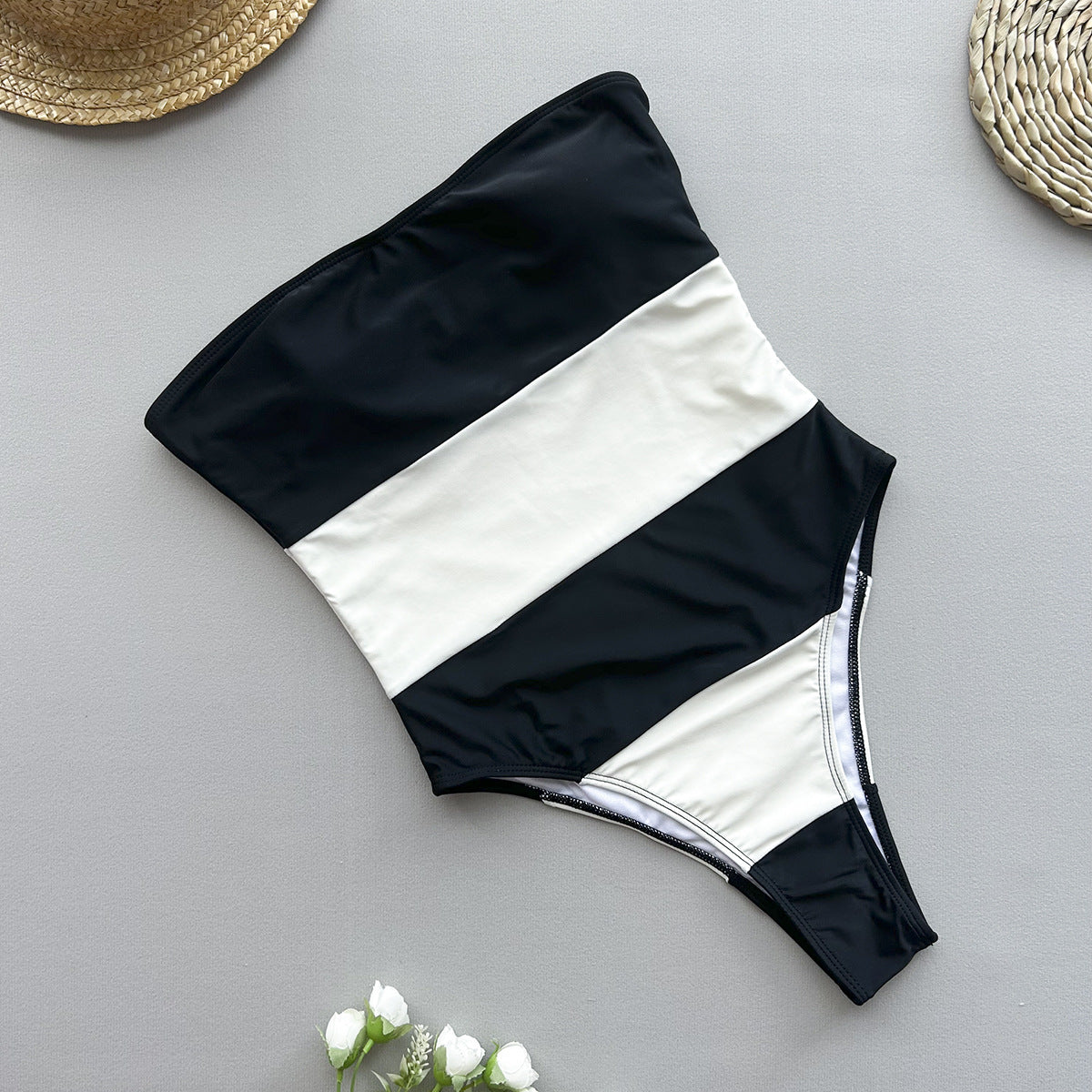 One Piece Swimsuit Women Bikini Lady Sexy Striped Swimwear Bikini Bella Mia
