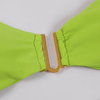 Fresh Solid Color High Slit Low Waist Bikini Sexy Split Swimsuit Women Bikini Bella Mia