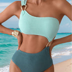 Bikini Color Matching Snake Cloth Hollow Out Cutout out Sexy Swimsuit Bikini Swimsuit for Women Bella Mia