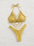 Solid Color Bikini Short Skirt Three Piece Set Sexy Triangle Women Bikini Bella Mia