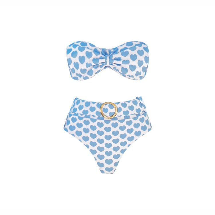 Heart Printing Bow One Piece Swimsuit Women Bella Mia