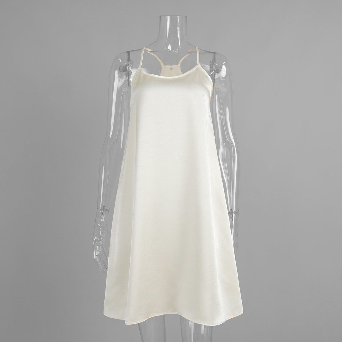Simple Strap Dress Spring Sexy I Shaped Satin Strap Short Dress