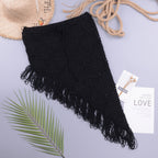 Spring Summer Women Clothing Sexy See-through Hollow Out Cutout Knitted Dress Open Oblique Tassel Beach Skirt Bella Mia