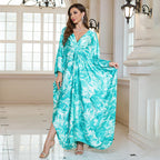 Silk Satin Holiday Beach Dress Loose Dress Women Sunscreen Robe Beach Cover Up Bella Mia