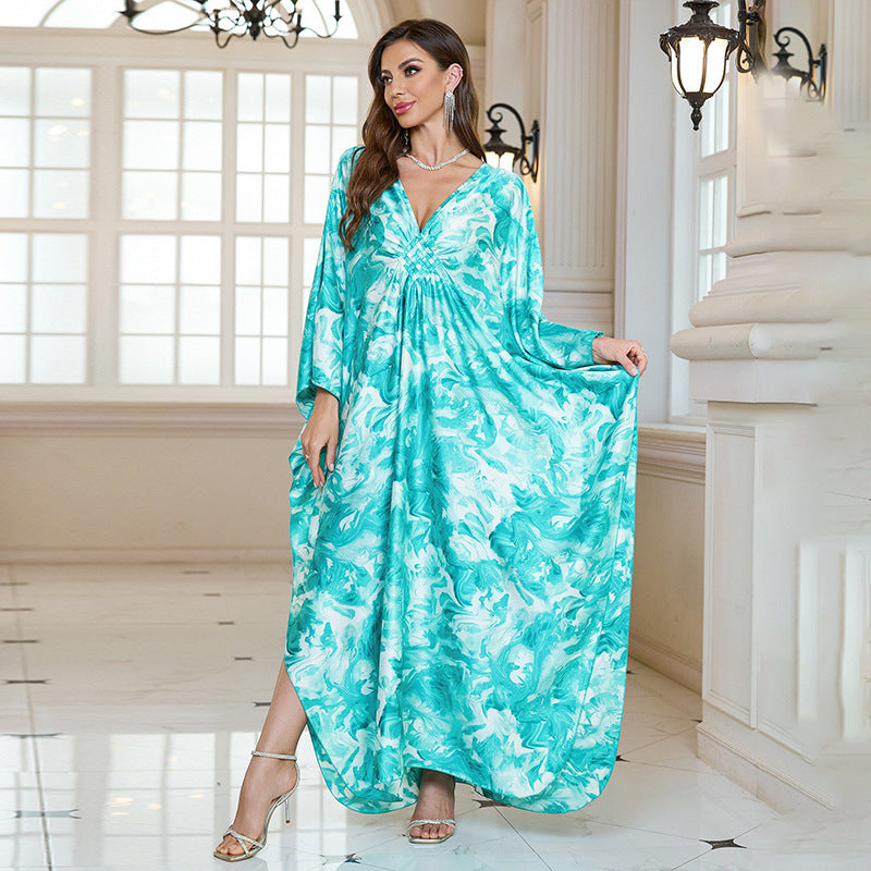 Silk Satin Holiday Beach Dress Loose Dress Women Sunscreen Robe Beach Cover Up Bella Mia