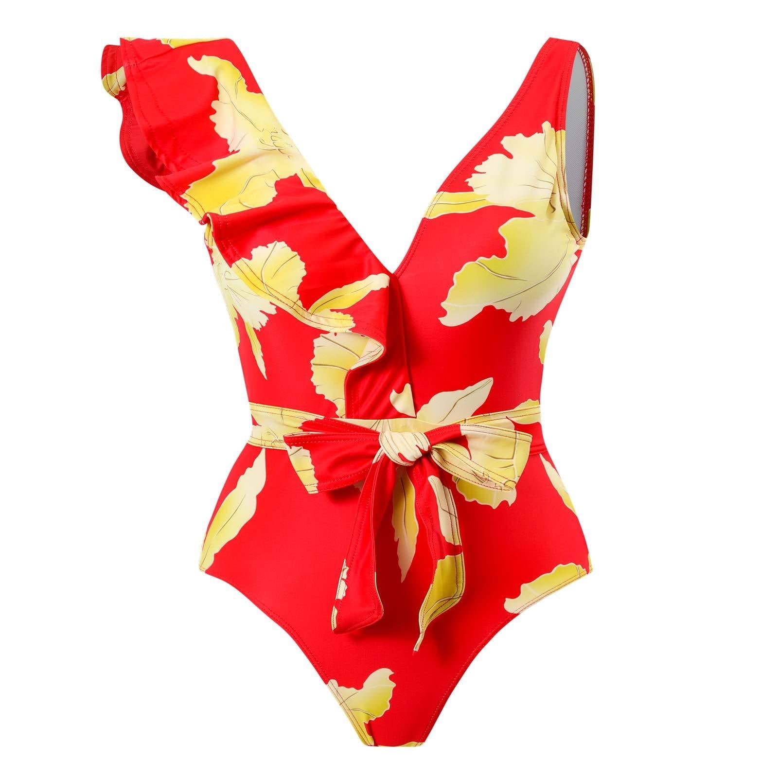 Sexy Swimsuit Women Vintage Ruffled Swimsuit Bikini Chiffon Beach Skirt Set Bella Mia