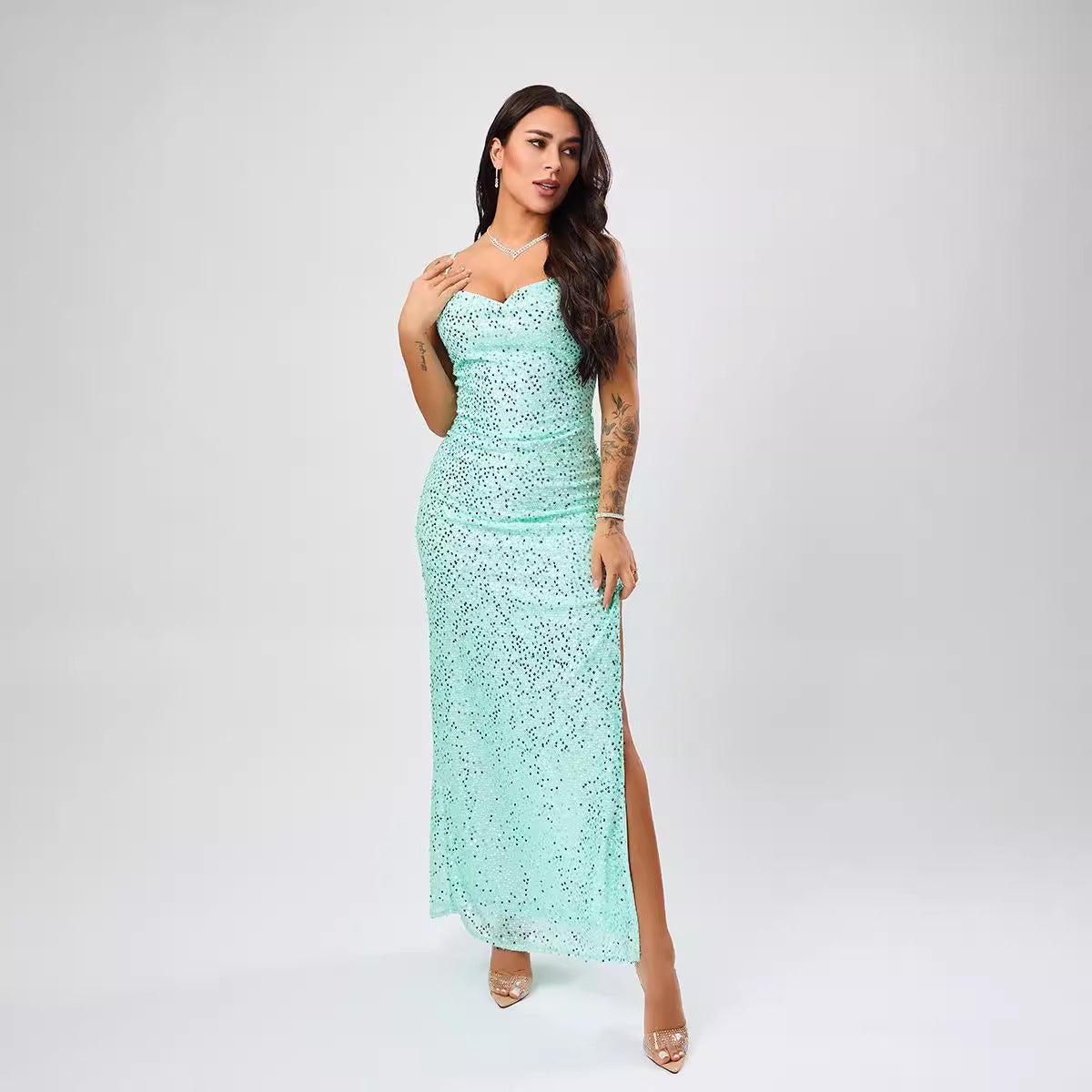 Evening Dress Women Super Popular Light Luxury Dress Niche High End Gradient Sequin Host Dress Bella Mia