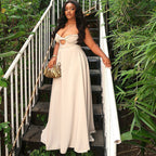 Women Clothing Soft Solid Color Light Floating Princess Dress Elegant Graceful Sling Sleeveless Length Dress Bella Mia