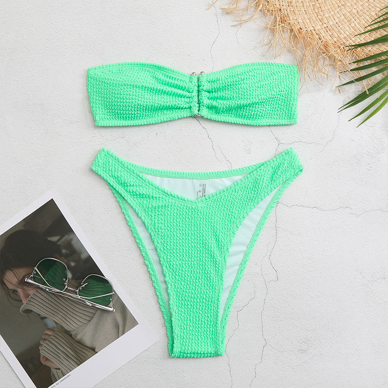 Bikini Swimsuit Women Wave Pattern Split Swimsuit Bikini Bella Mia