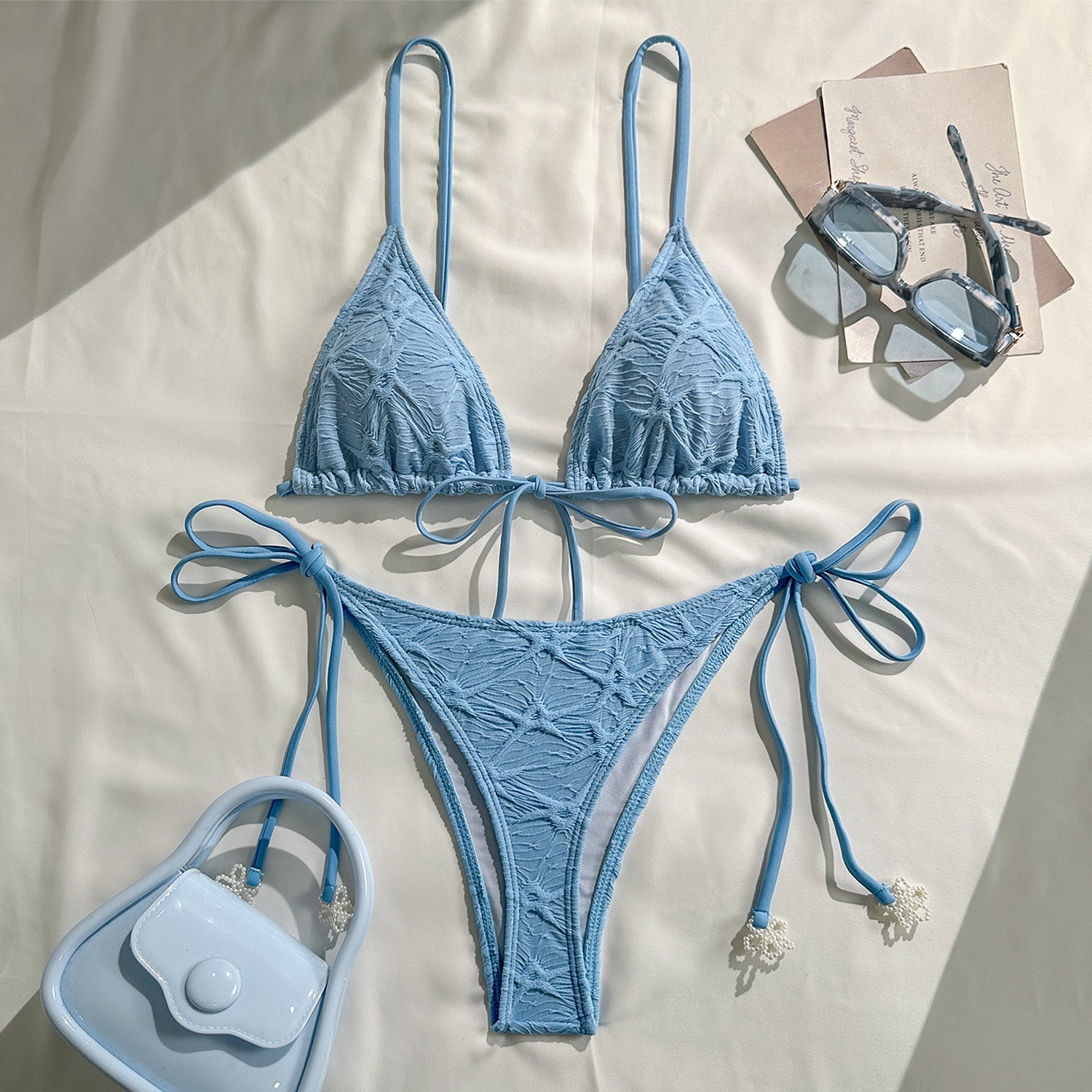 Sexy Halter Lace up Swimsuit Women Two Piece Bikini Bikini Swimsuit