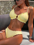 Classics Women Summer Simple Graceful Ruffled Bikini Swimsuit Set Beachwear Bella Mia