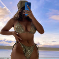 Women Swimsuit Split Printed Swimsuit Lace up Sexy Summer Women Bikini Bella Mia