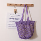 Simple Korean Cotton Woven Bag Large Capacity Mesh Shoulder Straw Bag Handmade Niche Women Bag Casual Vacation Beach Bag Bella Mia
