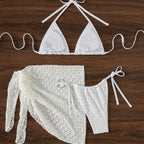 Halter Lace up Three Piece Bikini Tulle Skirt Sexy Women Swimsuit Bella Mia