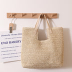 Shoulder Straw Bag Simple Large Capacity Portable Straw Bag Woven Bag Seaside Vacation Beach Bag Women Bag Bella Mia