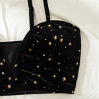 Swimsuit Women Summer Split High Waist Velvet Star Black Spring Swimsuit