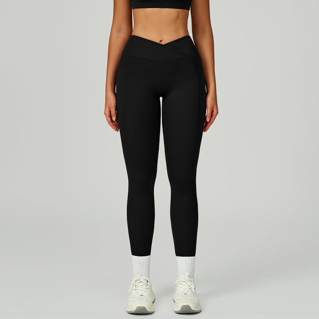 Nude Feel High Waist Yoga Pants Cross Waist Fitness Yoga Pants Women Outdoor Sports Running Tights Bella Mia