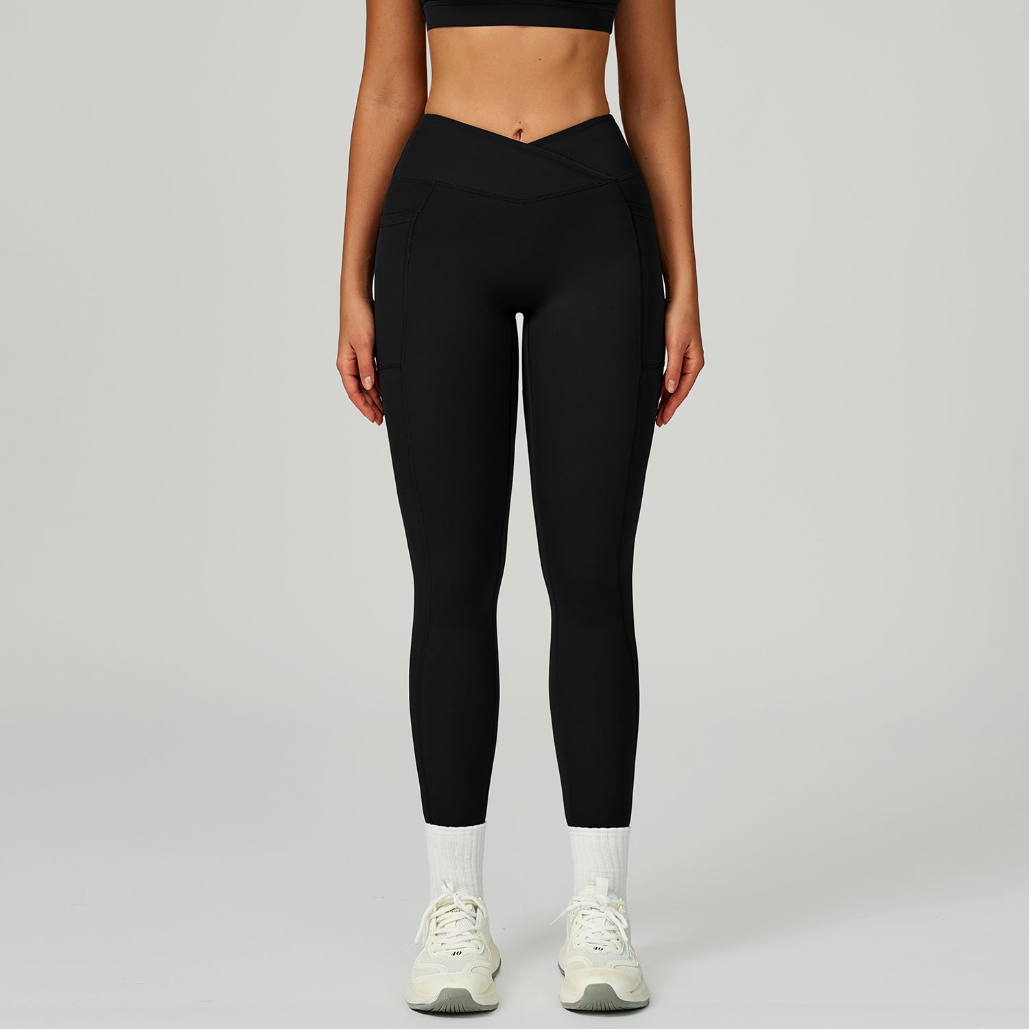 Nude Feel High Waist Yoga Pants Cross Waist Fitness Yoga Pants Women Outdoor Sports Running Tights Bella Mia