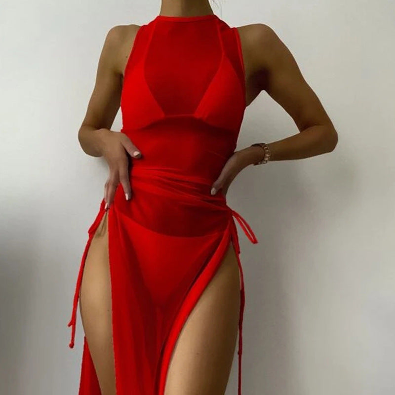 Swimsuit Bikini Women Bikini Three Piece Swimsuit Solid Color Sexy Split Swimsuit Bella Mia