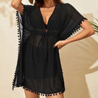 Chiffon Lace Loose Beach Sun Protection Shirt Sexy Cutout Seaside Swimwear Blouse Bella Mia