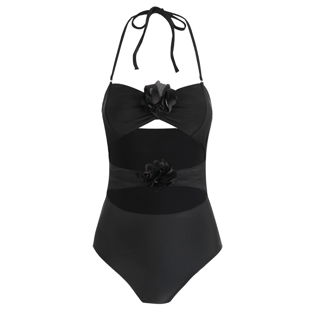 Pure Black One Piece Swimsuit Women Skirt Two Piece Set Swimsuit Swimsuit Organza Bella Mia
