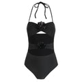 Pure Black One Piece Swimsuit Women Skirt Two Piece Set Swimsuit Swimsuit Organza Bella Mia