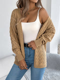Early Autumn Casual Hollow Out Cutout out Lantern Long Sleeve Cardigan Sweater Mid Length Coat Women Clothing Bella Mia