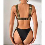 Swimsuit Outer Single Solid Color Special Golden Elastic Bikini Women Seperated Swimwear Triangle Bikini Bella Mia