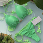 Bikini Special Solid Color Braid Rope Swimsuit Multicolor Bikini Bella Mia