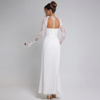 Autumn Women Wear Low Cut Self Tie Lace Slim Fit Slit Sexy Dress Bella Mia