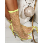 Spring Summer Catwalk Diamond All Match Net Drill Trendy Women High Heel Sandals Bella Mia