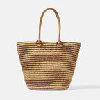 Straw Bag Simple Straw Bag Shoulder Portable Large Capacity Women Bag Summer Vacation Beach Bag Woven Bag Bella Mia