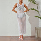Beach Dress Women Solid Color Sexy Knitted Beach Bikini Swimsuit Blouse Sun Protective Clothing Bella Mia