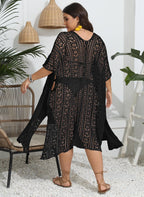 Women Coat Women Clothes Sexy Cutout Woven Bikini Cover Up Short Sleeved Cardigan Bella Mia