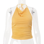 Women Clothing Summer Sexy Bare Back Slim Fit Short Halterneck Vest Top Women Bella Mia