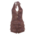 Summer Women Sexy Halter Backless Hollow Out Cutout out Romper Bella Mia