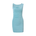 Women Clothing Summer Sexy Vacation Solid Color Slim Hip Dress Bella Mia