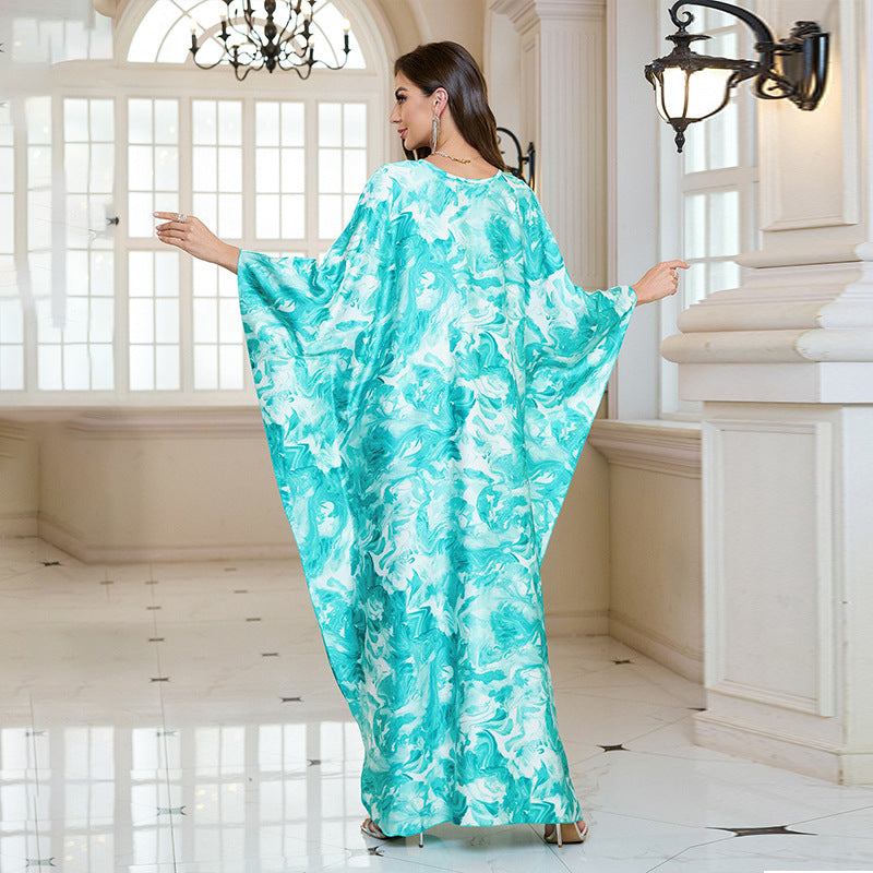 Silk Satin Holiday Beach Dress Loose Dress Women Sunscreen Robe Beach Cover Up Bella Mia