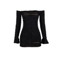 Autumn Solid Color off Shoulder Sexy Long Sleeve Narrow High Waist Women Dress Bella Mia
