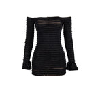 Autumn Solid Color off Shoulder Sexy Long Sleeve Narrow High Waist Women Dress Bella Mia